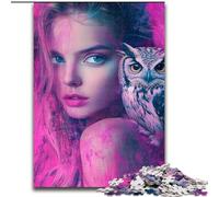 Puzzles for Adults Teens 1000 Pieces Girl And Owl, Learning Educational Is Ideal As A Gift for The Whole Family (Size 26x38cm)