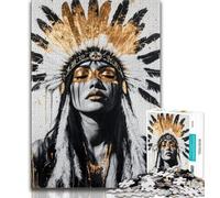 Puzzles for Adults Teens 1000 Pieces Golden Indian Princess,for Educational Game Challenge Toy Birthday Present,Gifts,Wall Art 50x75cm