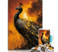 Puzzles for Adults Teens 1000 Pieces Golden Peacock,Challenging To Complete But Fun And Humorous Birthday Present,Gifts,Wall Art 38x26cm