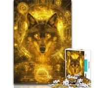 Puzzles for Adults Teens 1000 Pieces Golden Wolf,Educational Stress Relief Toy for Is Ideal As A Gift for The Whole Family 38x26cm