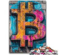 Puzzles for Adults Teens 1000 Pieces Graffiti Bitcoin for And from 14 Years And over Hands-on Game Christmas Game Gifts 26x38cm
