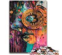 Puzzles for Adults Teens 1000 Pieces Graffiti Bitcoin Stress Reliever Difficult Challenge Is Ideal As Gifts for The Whole Family 26x38cm