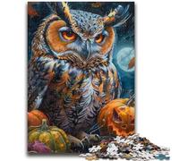 Puzzles for Adults Teens 1000 Pieces Halloween Owl Challenging Game And Family Play for Is Ideal As A Gift for The Whole Family 50x75cm