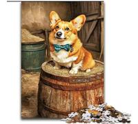 Puzzles for Adults Teens 1000 Pieces Happy Corgi, Challenging Game And Family Play with Fully Interlocking Randomly Shaped Pieces (Size 26x38cm)