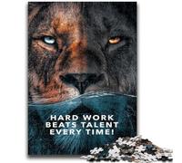 Puzzles for Adults Teens 1000 Pieces Hard Work Beats Talent Stress Reliever Difficult Challenge Deal As Gifts for The Whole Family 26x38cm