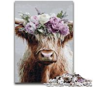 Puzzles for Adults Teens 1000 Pieces Highland Cow Puzzles for Adults,Challenging Game for Is Ideal As A Gift for The Whole Family (75x50cm)