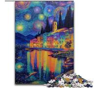 Puzzles for Adults Teens 1000 Pieces Italy Under The Night Sky, Game Toys Every Piece Is Unique - Challenging Family Fun Game for for Age 14 (Size 50x75cm)