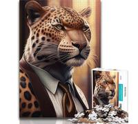 Puzzles for Adults Teens 1000 Pieces Jaguar Suit Animal Teenager Jigsaw,Challenging Game for Is Ideal As A Gift for The Whole Family 38x26cm