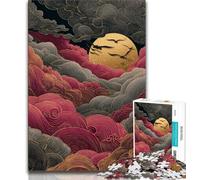 Puzzles for Adults Teens 1000 Pieces Japanese Style Waves,Toys Educational Games Stress Relieving Unique Home Decor And Gifts (38x26cm)