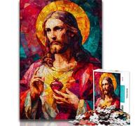 Puzzles for Adults Teens 1000 Pieces Jesus Art, Educational Family Game,with Fully Interlocking Randomly Shaped Pieces for And 14 Years Old 38x26cm