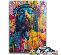 Puzzles for Adults Teens 1000 Pieces Jesus Graffiti Educational Games Home Decoration Educational Game for Birthday, Chrismas 50x75cm