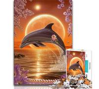 Puzzles for Adults Teens 1000 Pieces Jumping Dolphin Teenager Jigsaw,is Ideal As Gifts for The Whole Family Suitable for And 14 (size 75x50cm)