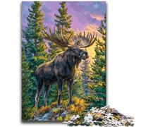 Puzzles for Adults Teens 1000 Pieces Jungle Moose Family Entertainment Toys Educational Game for Birthday, Chrismas for Ages 14+ 26x38cm