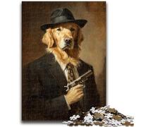 Puzzles for Adults Teens 1000 Pieces Killer Golden Retriever Teenager Jigsaw,Challenging Game for Is Ideal As A Gift for The Whole Family (26x38cm)