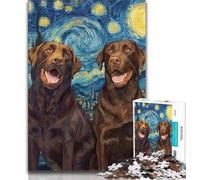 Puzzles for Adults Teens 1000 Pieces Labrador Under The Stars 1000 Pieces for Adults,Stress Reliever Staycation Kill Time Parent-child Interaction (size 75x50cm)