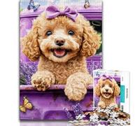 Puzzles for Adults Teens 1000 Pieces Lavender Poodle,Decompressing Intellectual Educational Toy Is Ideal As Gifts for The Whole Family 75x50cm
