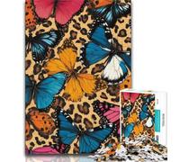 Puzzles for Adults Teens 1000 Pieces Leopard Butterfly,Educational Stress Relief Toy for Is Ideal As A Gift for The Whole Family 75x50cm