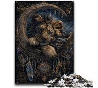 Puzzles for Adults Teens 1000 Pieces Lion Dream Catcher Staycation Kill Time with Fully Interlocking Randomly Shaped Pieces 26X38CM