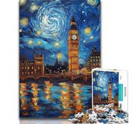 Puzzles for Adults Teens 1000 Pieces London Night Sky Teenager Puzzles,Educational Games Home Decoration Suitable for Desktop Decoration 38x26cm