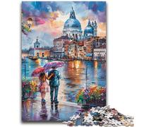 Puzzles for Adults Teens 1000 Pieces Lovely City Landscape in Watercolour Relax Games Educational Game for Birthday, Chrismas for And Age 14 Years Up 26x38cm