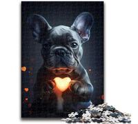 Puzzles for Adults Teens 1000 Pieces Loving French Bulldog for And from 14 Years And over Hands-on Game Christmas Game Gifts 50x75cm