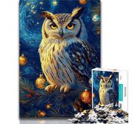 Puzzles for Adults Teens 1000 Pieces Midnight Owl,Toys Educational Games Stress Relieving Unique Home Decor And Gifts (75x50cm)
