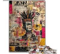 Puzzles for Adults Teens 1000 Pieces Modern Art by Basquiat, Challenging Game And Family Play with Fully Interlocking Randomly Shaped Pieces (Size 26x38cm)
