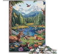 Puzzles for Adults Teens 1000 Pieces Mountain Animals, Toy Intellectual Game Enhance Love between Couples for Ages 14+ 50x75cm