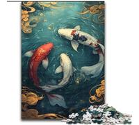 Puzzles for Adults Teens 1000 Pieces Mysterious Koi,Help The Brain Exercise Addictive Toys to Cultivate Patience Perfect Decoration 50x75cm