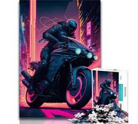 Puzzles for Adults Teens 1000 Pieces Neon Future City Teenager Jigsaw,Brain Intelligence Challenge Addictive Toys for Home Decoration (size 75x50cm)