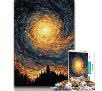 Puzzles for Adults Teens 1000 Pieces Night Sky Castle,Help The Brain Exercise Addictive Toys to Cultivate Patience Artists Collection,Fine Art (38x26cm)