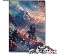 Puzzles for Adults Teens 1000 Pieces Ninja at The Foot of Mount Fuji, Toys Educational Games Stress Relieving Parent-child Interaction (Size 50x75cm)