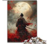 Puzzles for Adults Teens 1000 Pieces Ninja Under The Blood Moon, Game Toys Every Piece Is Unique - Challenging Family Fun Game for for Age 14 (Size 50x75cm)