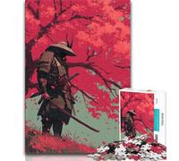 Puzzles for Adults Teens 1000 Pieces Ninja Under The Cherry Blossom Tree,Toys Educational Games Stress Relieving Unique Home Decor And Gifts (75x50cm)