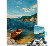 Puzzles for Adults Teens 1000 Pieces Oil Painting of Boat at Sunset 1000 Pieces for Adults,Learning Educational Toys Family Games Unique Birthday And Gifts 38x26cm