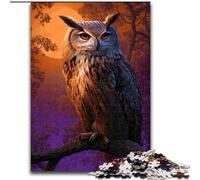 Puzzles for Adults Teens 1000 Pieces Owl on The Tree, Elephant Toy Intellectual Game Birthday Present, Gifts, Wall Art for Ages 14+ (Size 50x75cm)