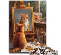 Puzzles for Adults Teens 1000 Pieces Painter Cat 1000 Pieces for Adults,Educational Stress Relief Toy Gifts for Friends And Family (26x38cm)