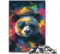 Puzzles for Adults Teens 1000 Pieces Panda with Hat for And from 14 Years And over Hands-on Game Christmas Game Gifts 50x75cm