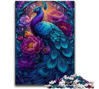 Puzzles for Adults Teens 1000 Pieces Peacock Educational Stress Relief Toy Parent-child Interaction for And Age 14 50x75cm