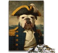 Puzzles for Adults Teens 1000 Pieces Pirate Captain French Bulldog Stress Reliever Difficult Challenge Deal As Gifts for The Whole Family 26x38cm