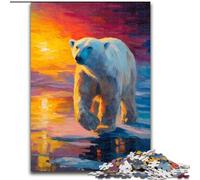 Puzzles for Adults Teens 1000 Pieces Polar Bear at Sunset, Elephant Toy Intellectual Game Birthday Present, Gifts, Wall Art for Ages 14+ (Size 50x75cm)