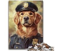 Puzzles for Adults Teens 1000 Pieces Police Golden Retriever Teenager Jigsaw,Challenging Game for Is Ideal As A Gift for The Whole Family (50x75cm)