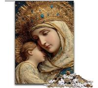 Puzzles for Adults Teens 1000 Pieces Portrait of Mary The Mother, Toys Educational Games Stress Relieving Enhance Love between Couples (Size 26x38cm)