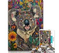 Puzzles for Adults Teens 1000 Pieces Psychedelic Animal Koala Adult Jigsaw,Challenging Difficult Deal As Gifts for The Whole Family 38x26cm