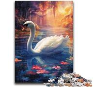 Puzzles for Adults Teens 1000 Pieces Psychedelic Art Swan 1000 Pieces for Adults,Educational Stress Relief Toy Gifts for Friends And Family (26x38cm)
