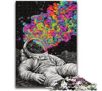 Puzzles for Adults Teens 1000 Pieces Psychedelic Astronaut Stress Reliever Difficult Challenge Is Ideal As Gifts for The Whole Family 26x38cm