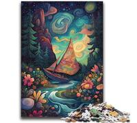 Puzzles for Adults Teens 1000 Pieces Psychedelic Boat Stress Reliever Difficult Challenge Is Ideal As Gifts for The Whole Family 50x75cm
