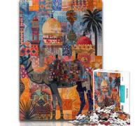 Puzzles for Adults Teens 1000 Pieces Psychedelic Camel Teenager Jigsaw,Brain Intelligence Challenge Addictive Toys for Home Decoration (size 38x26cm)