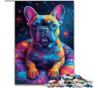 Puzzles for Adults Teens 1000 Pieces Psychedelic French Bulldog, Learning Educational Is Ideal As A Gift for The Whole Family (Size 50x75cm)