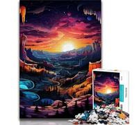 Puzzles for Adults Teens 1000 Pieces Psychedelic Grand Canyon at Night Teenager Jigsaw,Challenging Game for Is Ideal As A Gift for The Whole Family 75x50cm